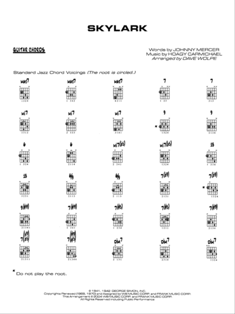 Skylark: Guitar Chords Jazz Ensemble scores gallery preview page 1