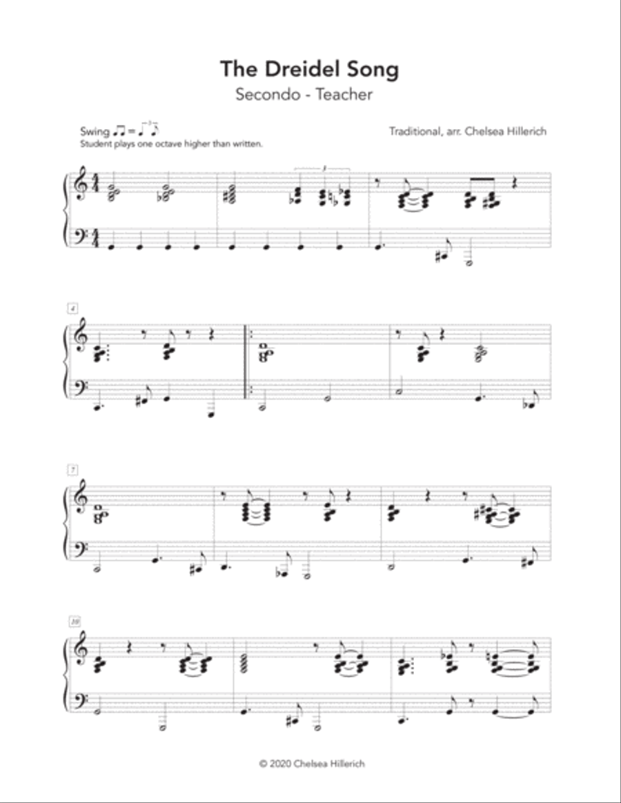 The Dreidel Song – Jazz Duet Easy Piano scores gallery preview page 2