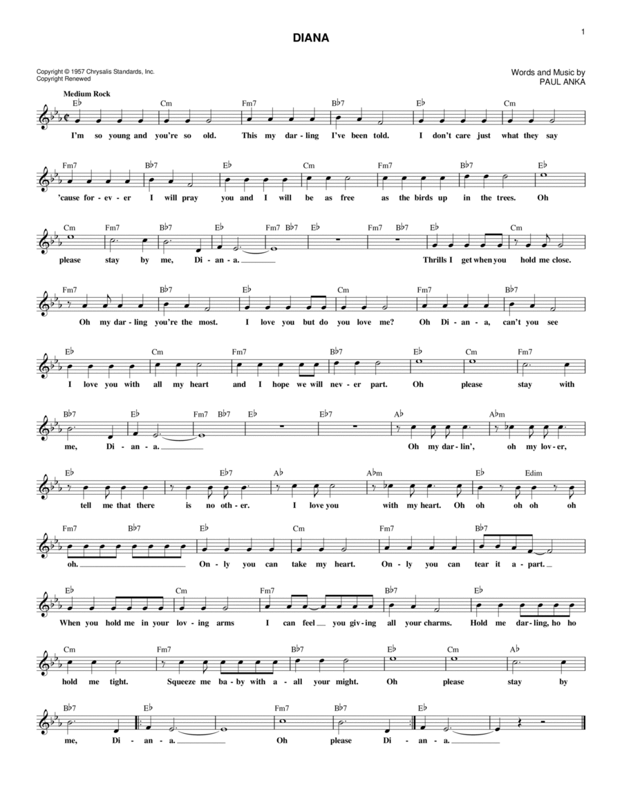 Diana Guitar scores gallery preview page 1