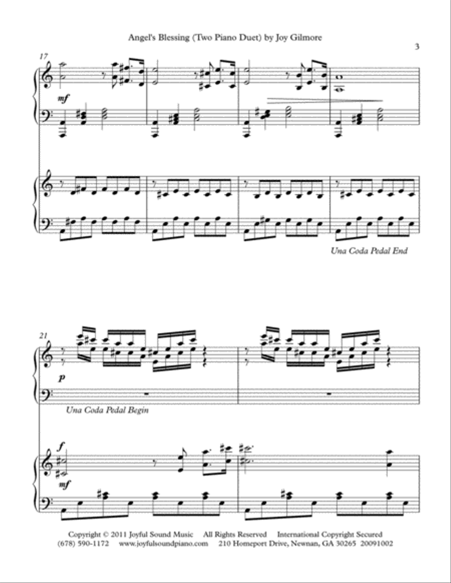 Angels Blessing (Two Piano Duet) 2 Pianos, 4-Hands scores gallery preview page 3