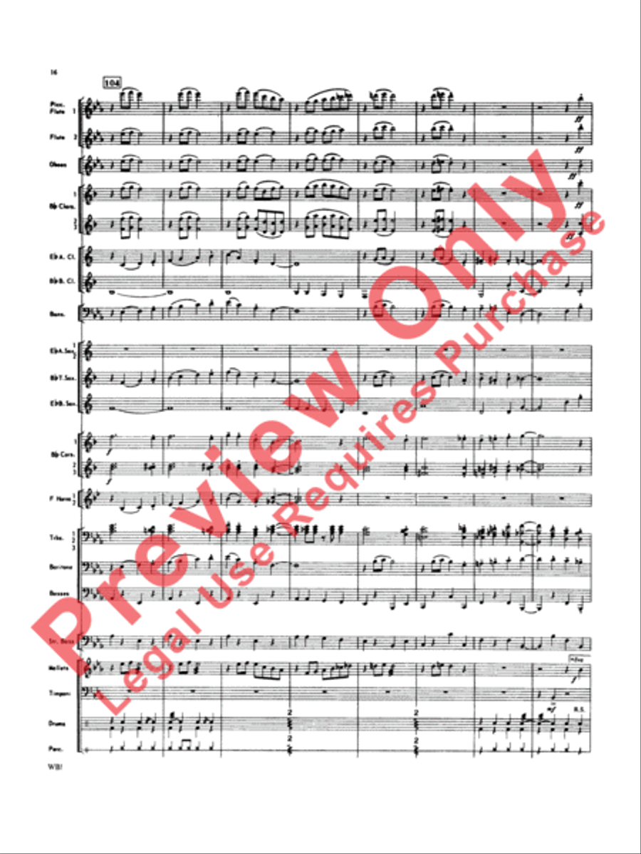 Looney Tunes Overture Looney Tunes Overture Concert Band scores gallery preview page 17