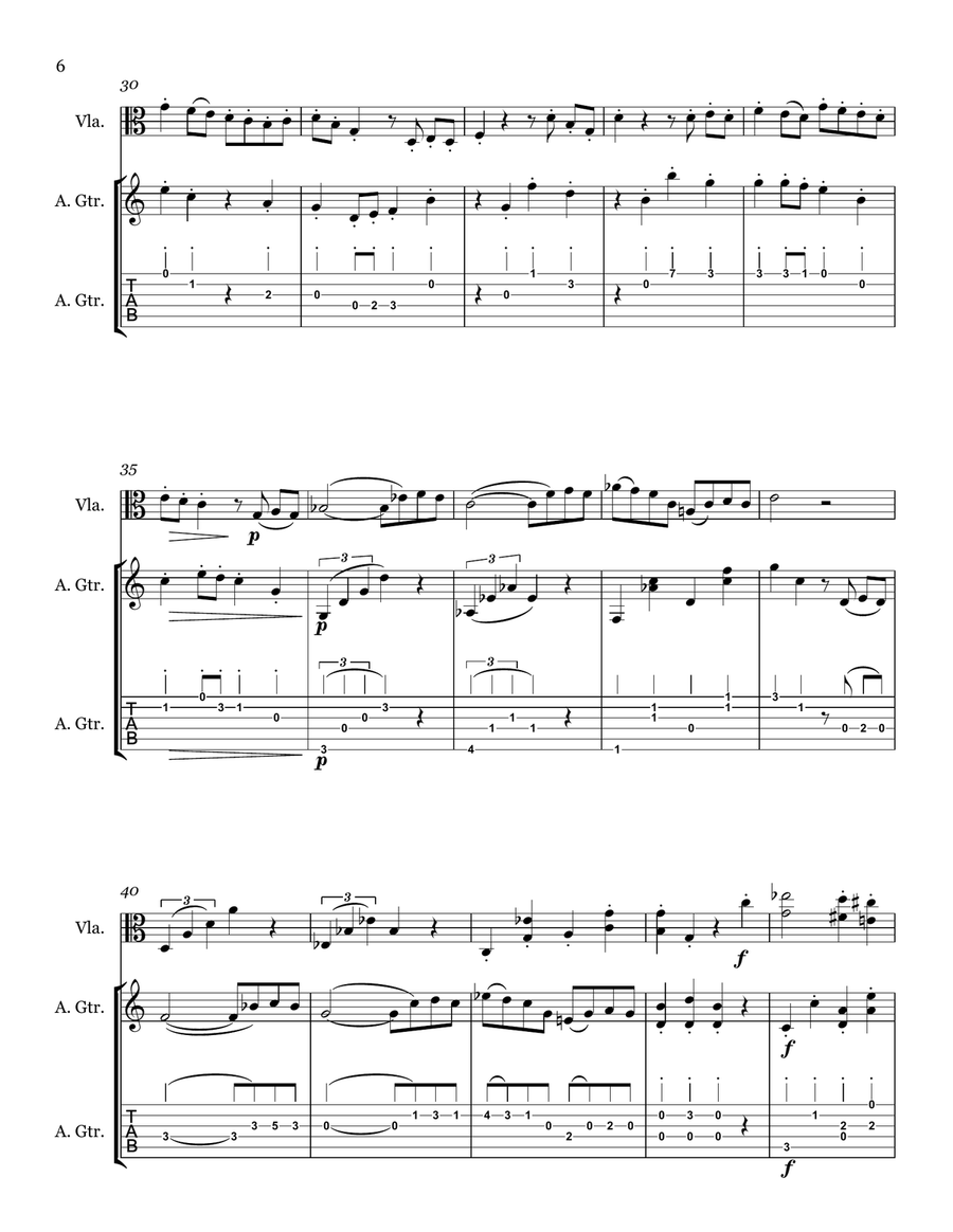 Duet for Viola and Guitar String Duet scores gallery preview page 6