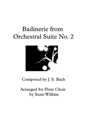 Badinerie from Bach's Orchestral Suite No. 2 for Flute Choir or Flute Quintet