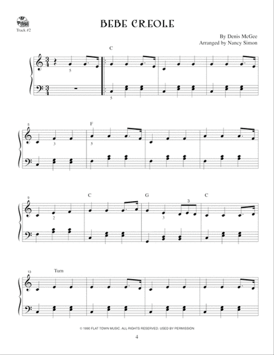 EZ-Play Cajun Tunes for Piano Easy Piano scores gallery preview page 5