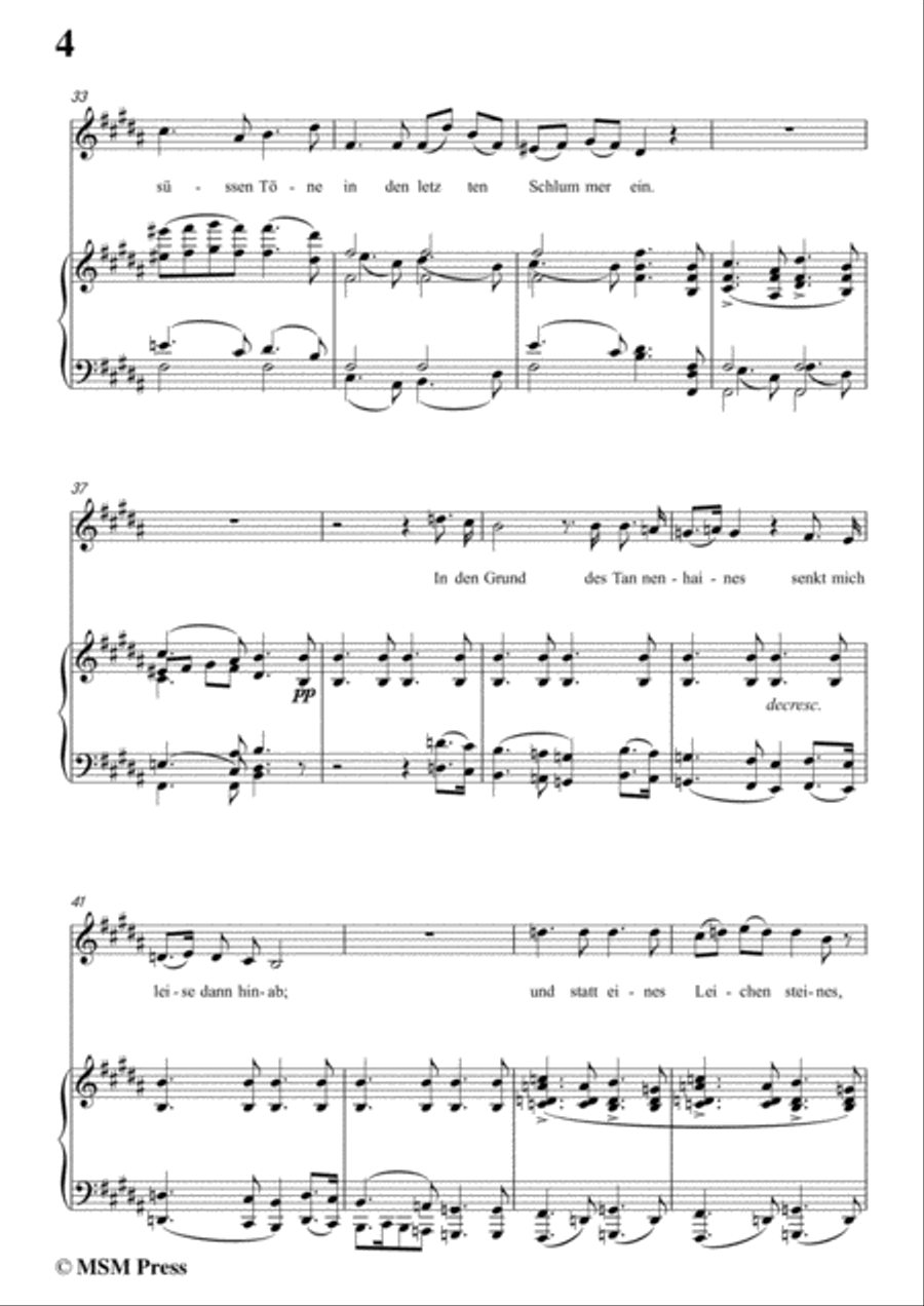 Schubert-Des Sängers Habe,in B Major,for Voice&Piano Voice scores gallery preview page 6