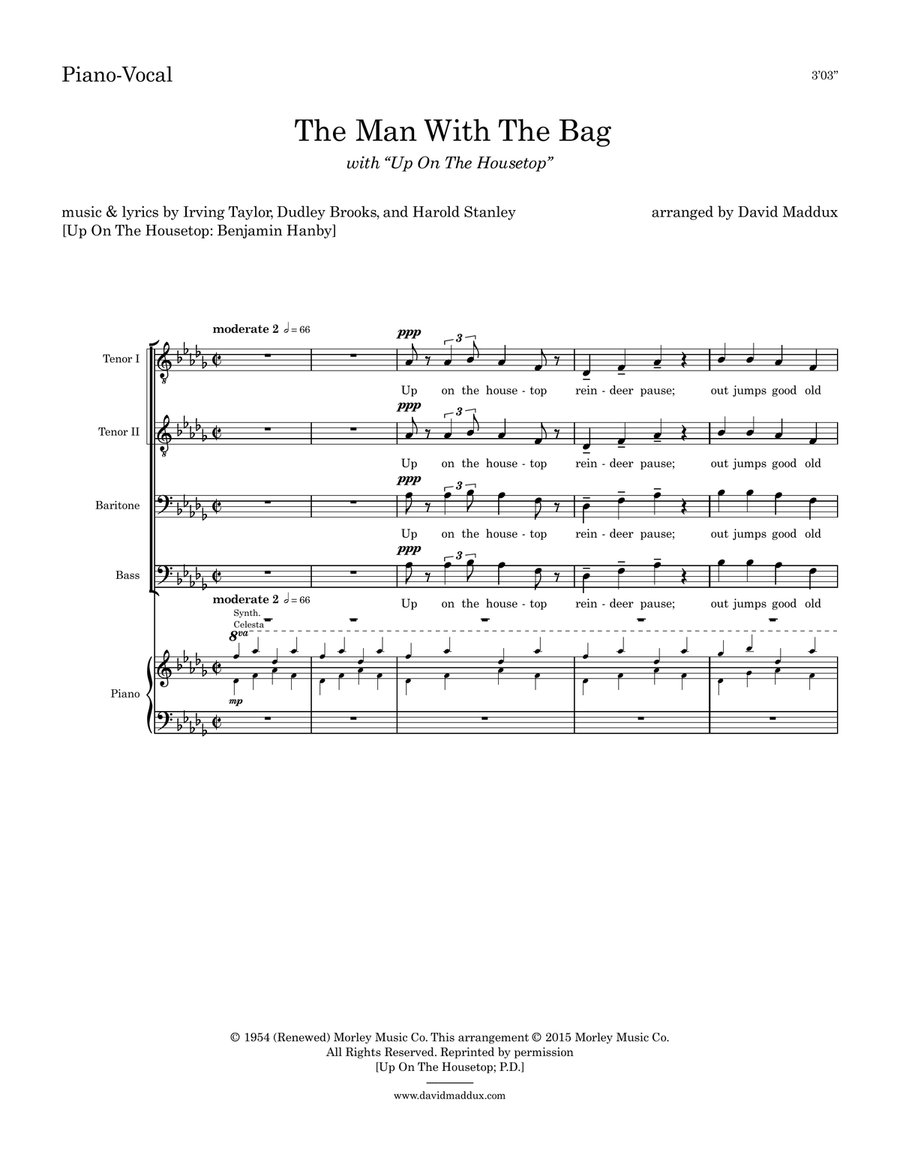 (everybody's Waitin' For) The Man With The Bag by Dudley Brooks TTBB - Digital Sheet Music