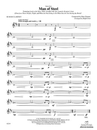 Book cover for Man of Steel, Suite from: B-flat Bass Clarinet