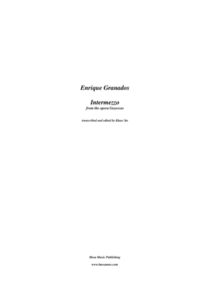 Book cover for Enrique Granados, Intermezzo, transcribed and edited by Klaus Stoll