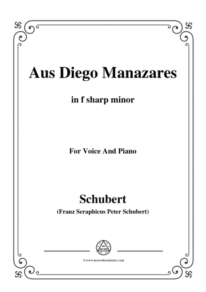 Schubert-Aus Diego Manazares,D.458,in f sharp minor,for Voice&Piano image number null