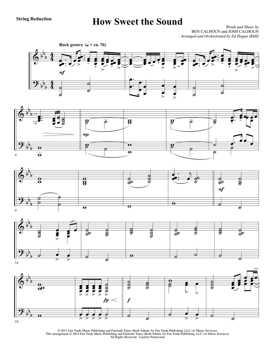 How Sweet the Sound - Keyboard String Reduction