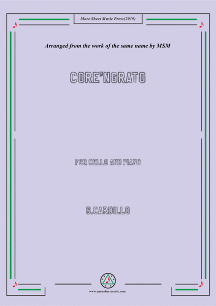 Cardillo-Core'ngrato, for Cello and Piano image number null
