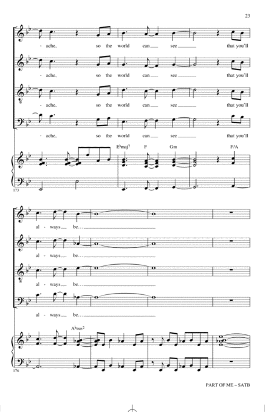 Part Of Me (from Dear Evan Hansen) (arr. Roger Emerson) 4-Part scores gallery preview page 22