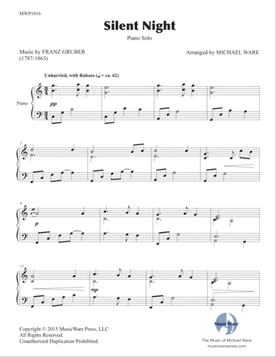 Silent Night (solo piano) Piano Solo scores gallery preview page 2