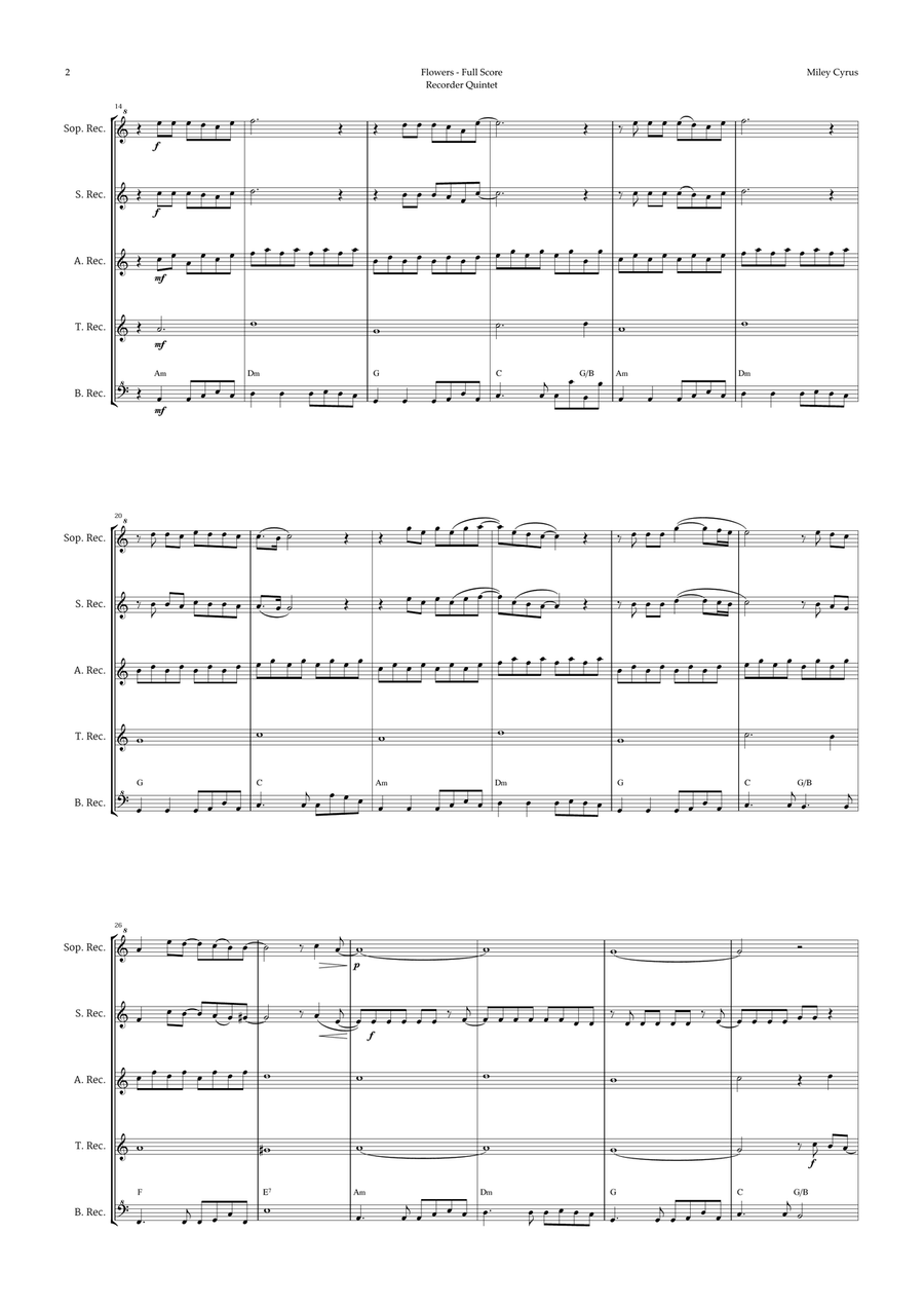 Flowers Recorder scores gallery preview page 2