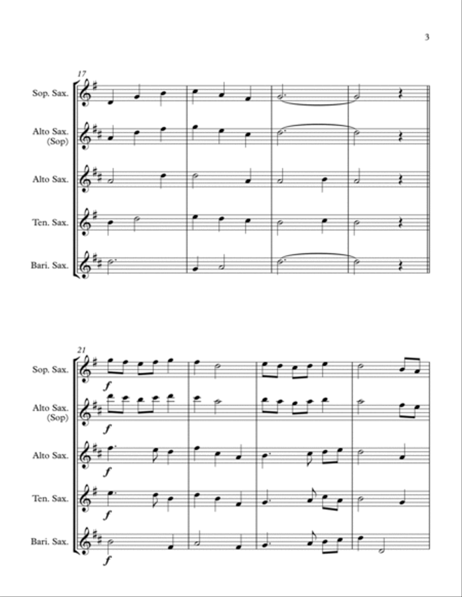 First Light - for Saxophone Quartet Saxophone Quartet scores gallery preview page 5