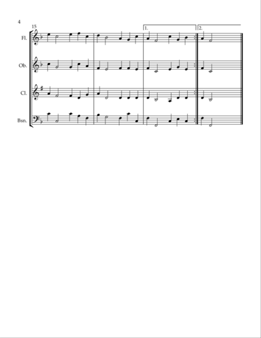 King Arthur Hornpipe King Arthur Hornpipe Woodwind Quartet scores gallery preview page 4