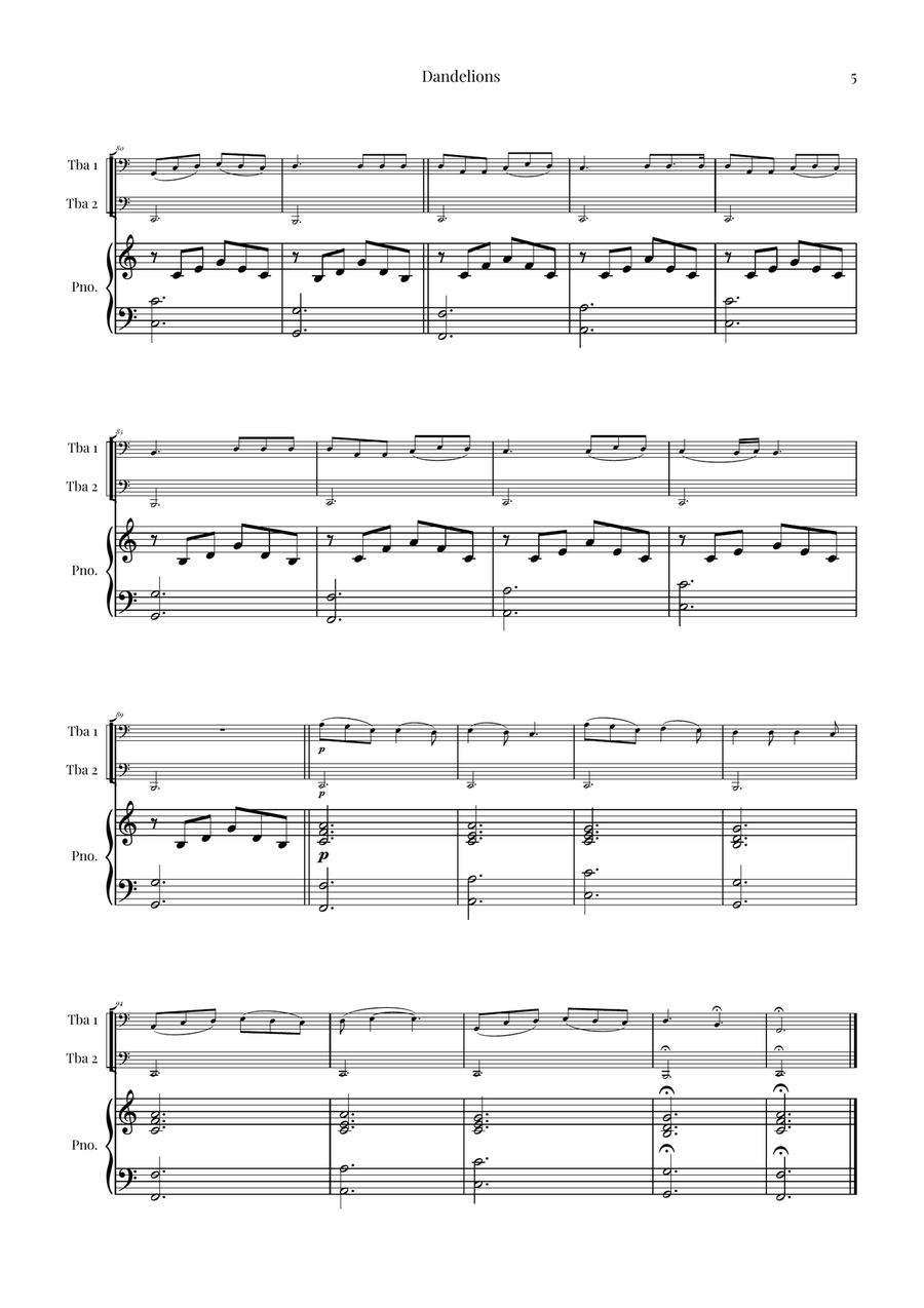 Dandelions Brass Duet scores gallery preview page 5
