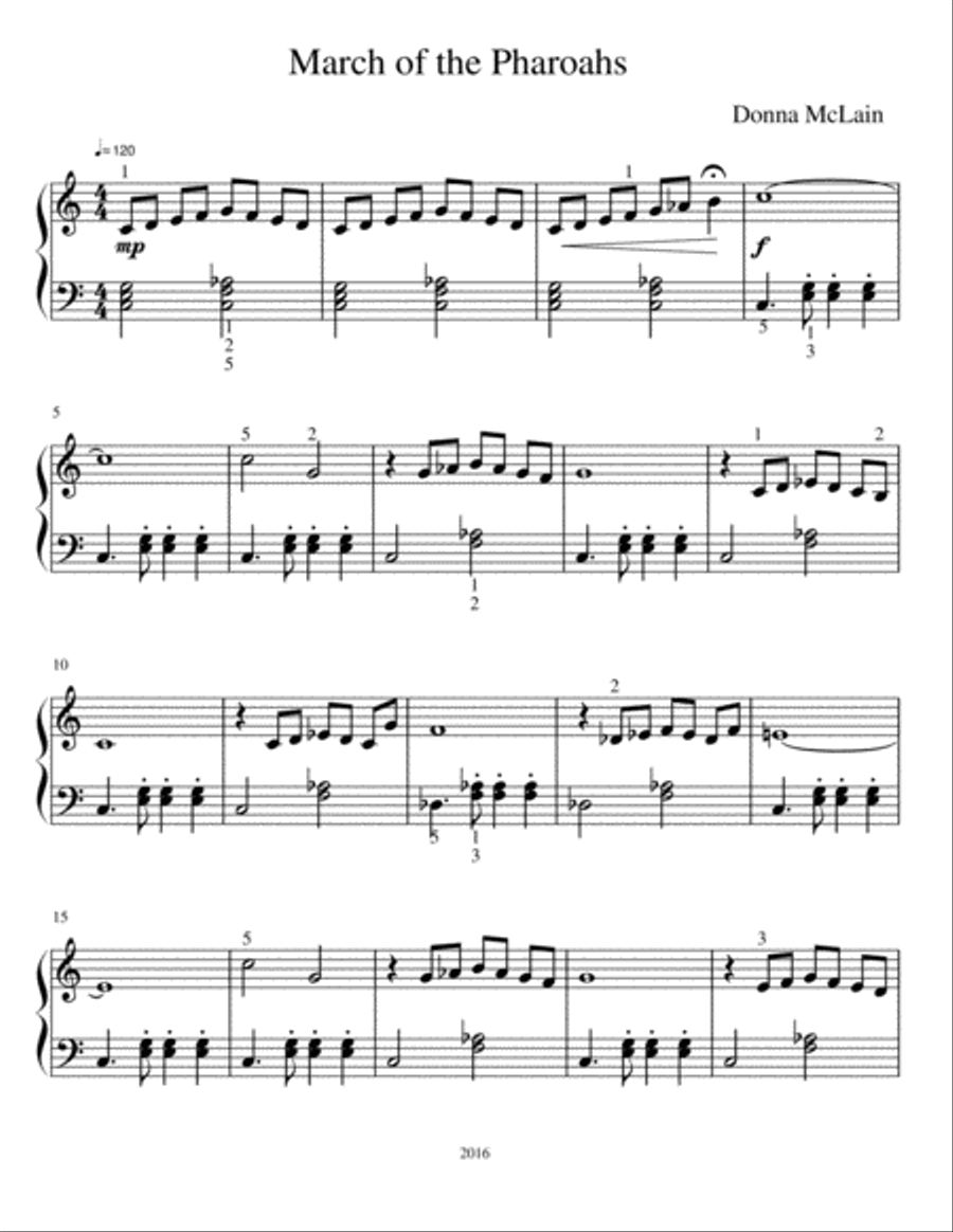 March of the Pharoahs March of the Pharoahs Easy Piano scores gallery preview page 1