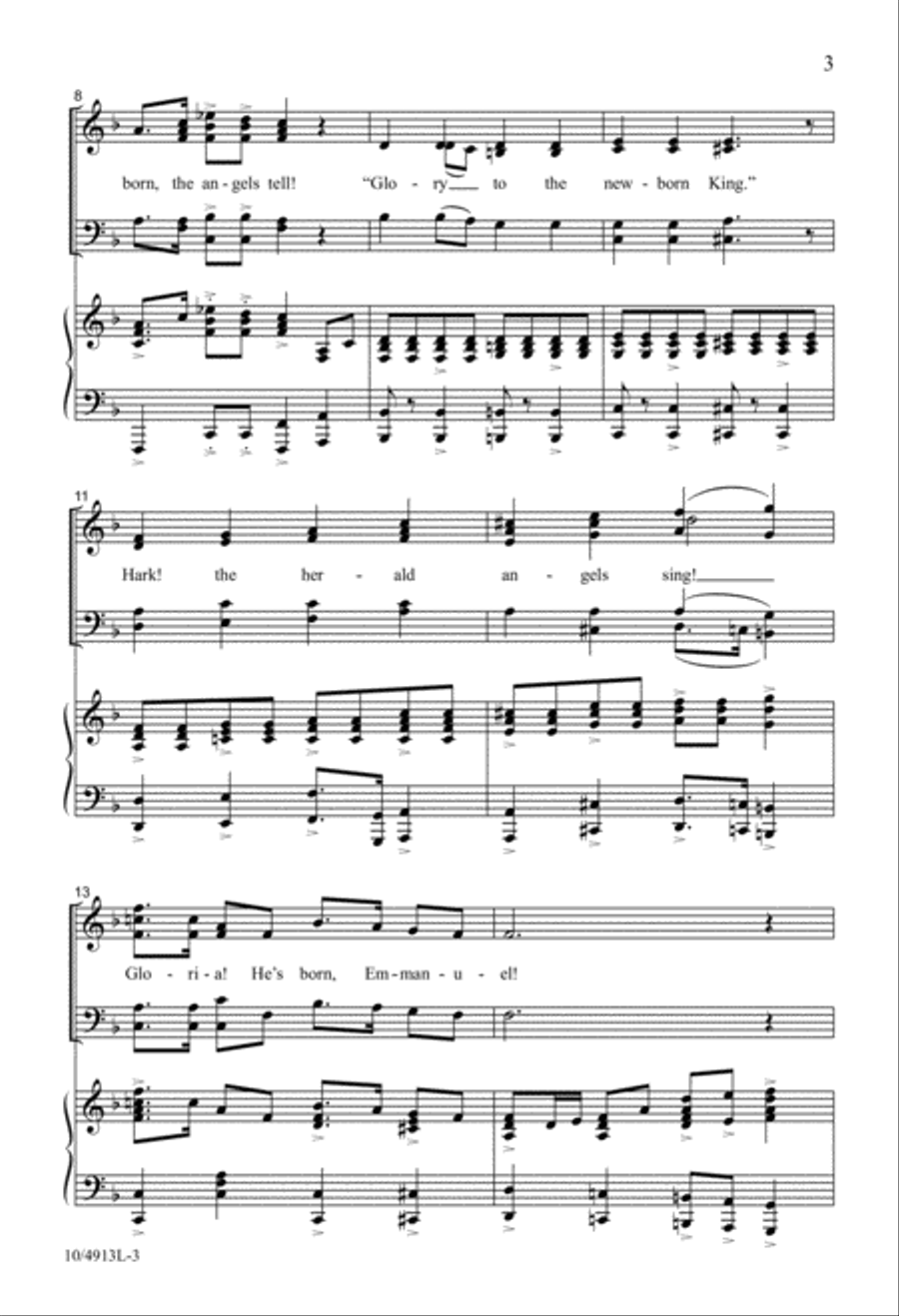 Gloria! He's Born, Emmanuel! 4-Part scores gallery preview page 3