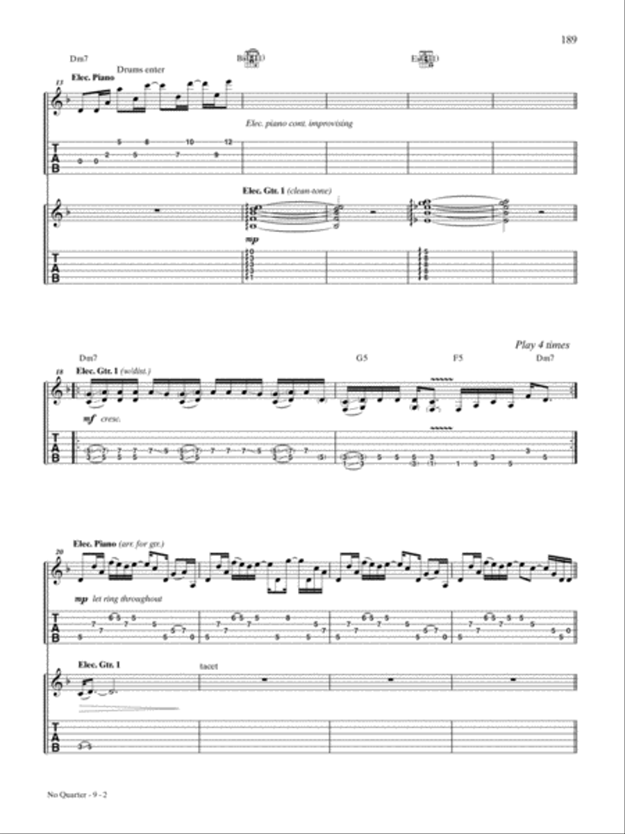 No Quarter Guitar Tablature scores gallery preview page 2