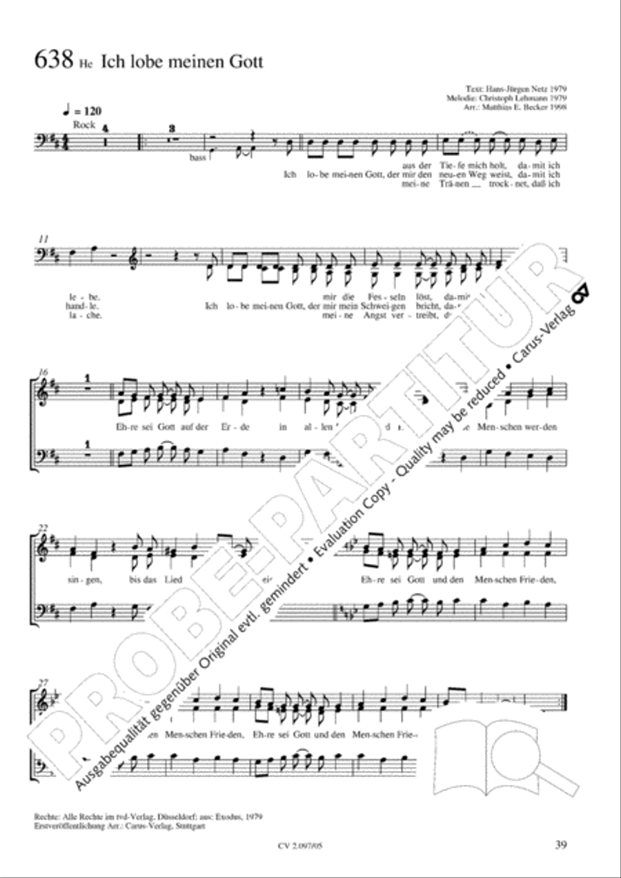 Pop-Chorbuch zum EG: Morning has broken Choir scores gallery preview page 40