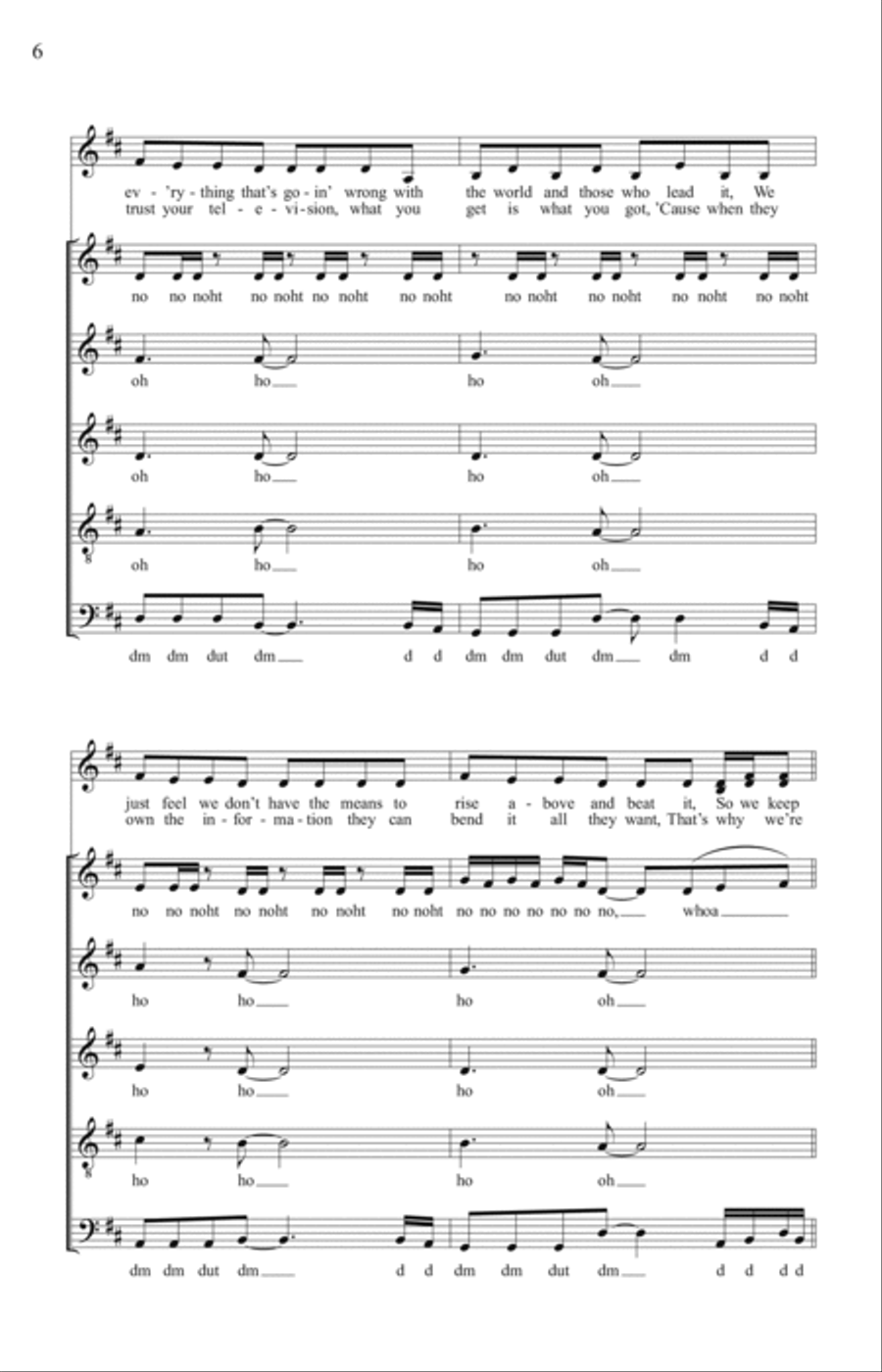 Waiting On The World To Change 4-Part scores gallery preview page 4