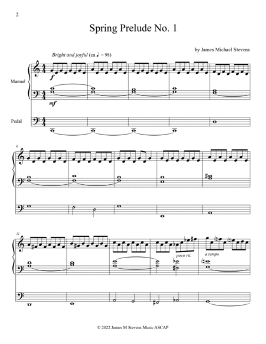 Spring Preludes, Nos. 1-5 - Organ Book Organ Solo scores gallery preview page 2