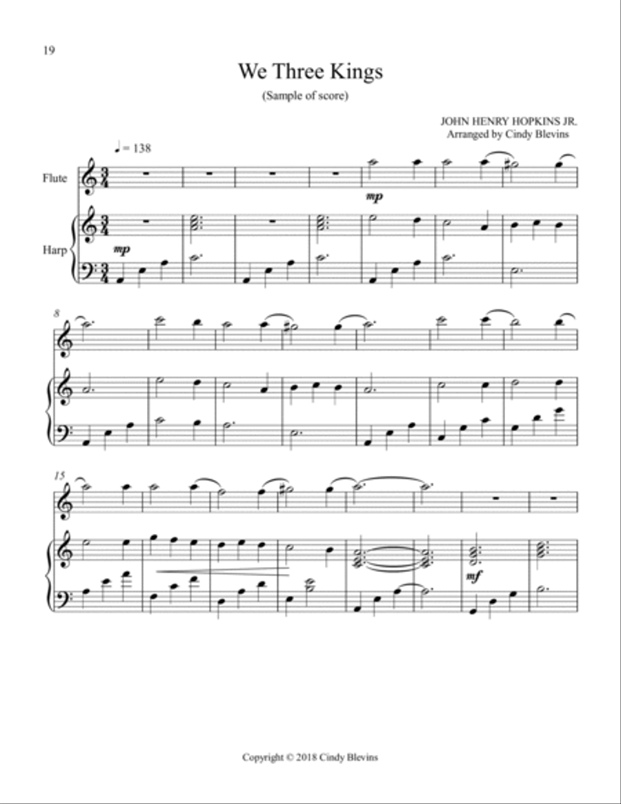 Harp and Flute, Christmas, Set 6 Flute scores gallery preview page 5
