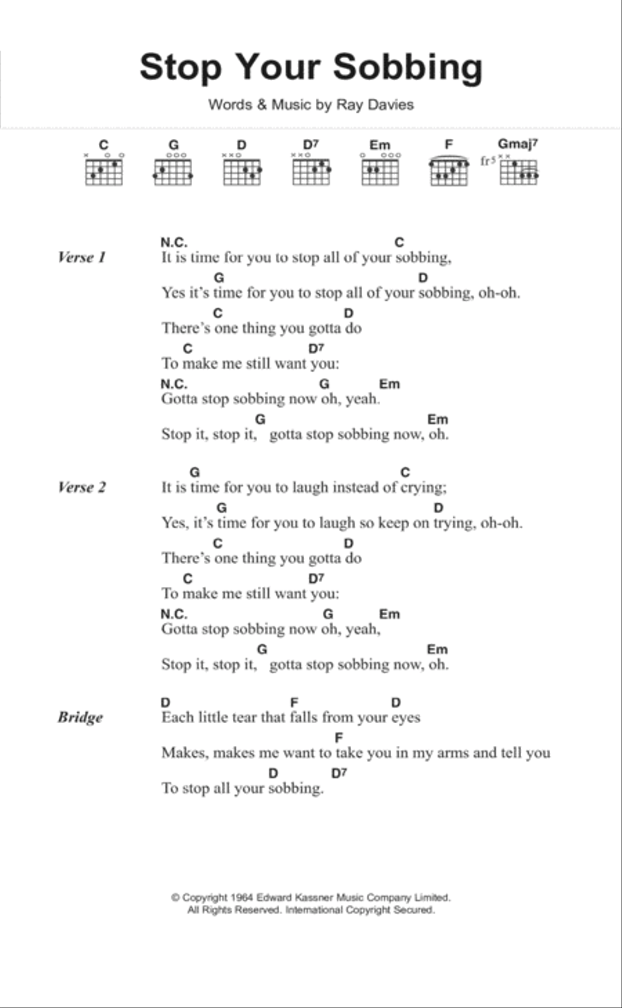 Stop Your Sobbing Acoustic Guitar scores gallery preview page 1