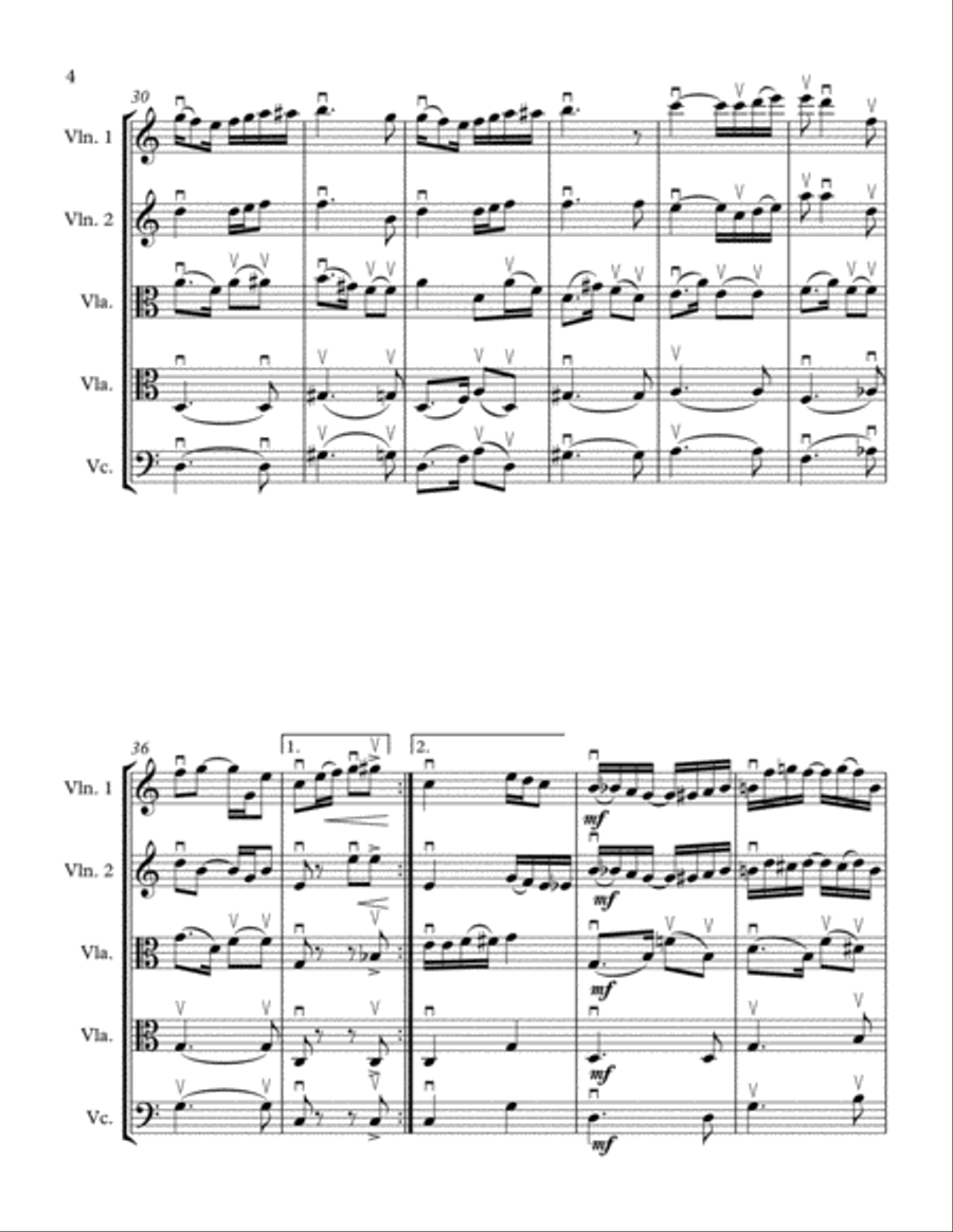 Solace - A Mexican Serenade String Quartet scores gallery preview page 4