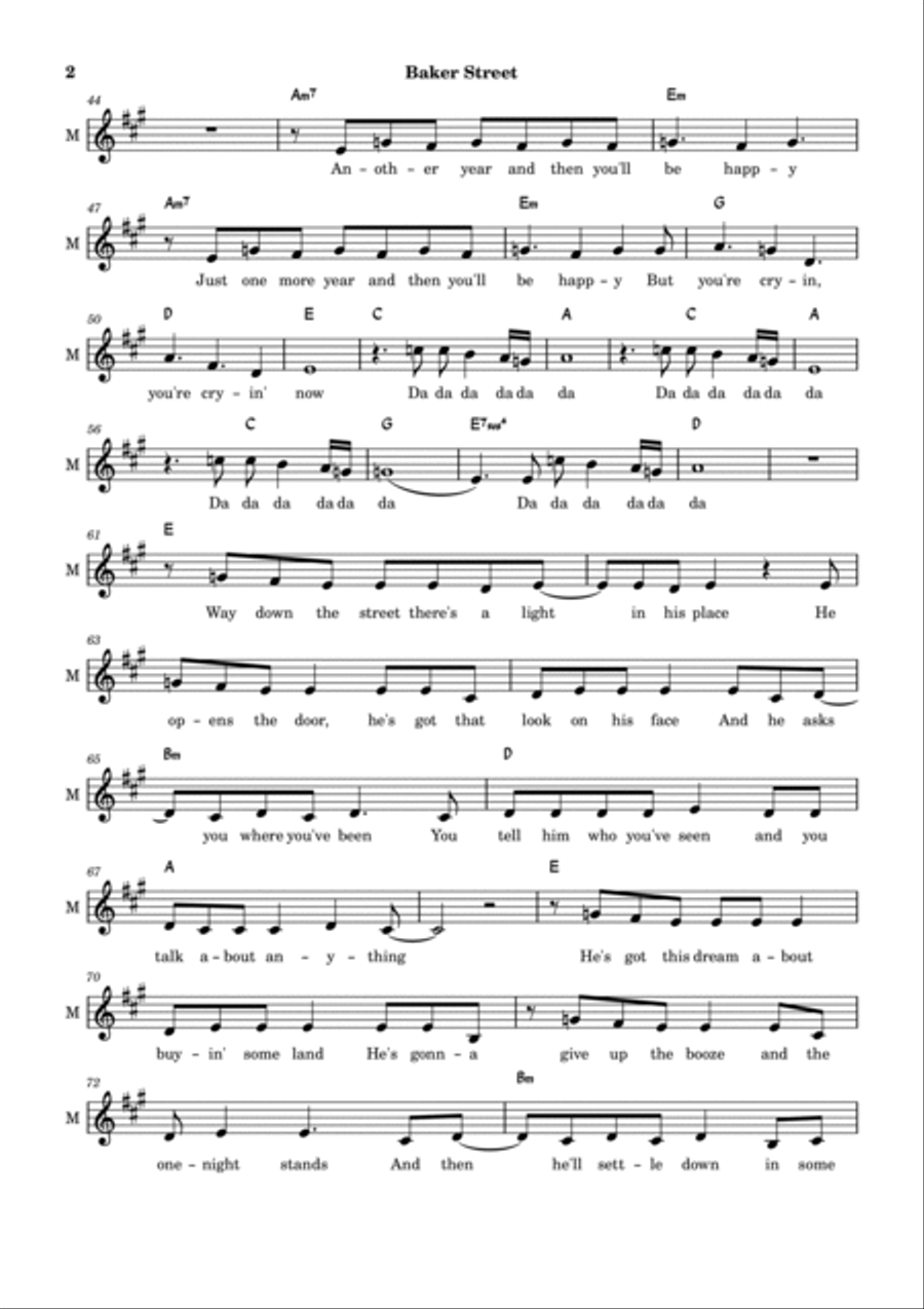 Baker Street Guitar scores gallery preview page 2