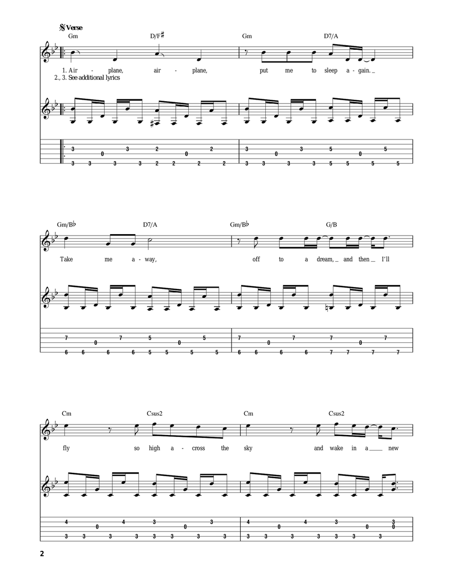 Airplane Acoustic Guitar scores gallery preview page 2
