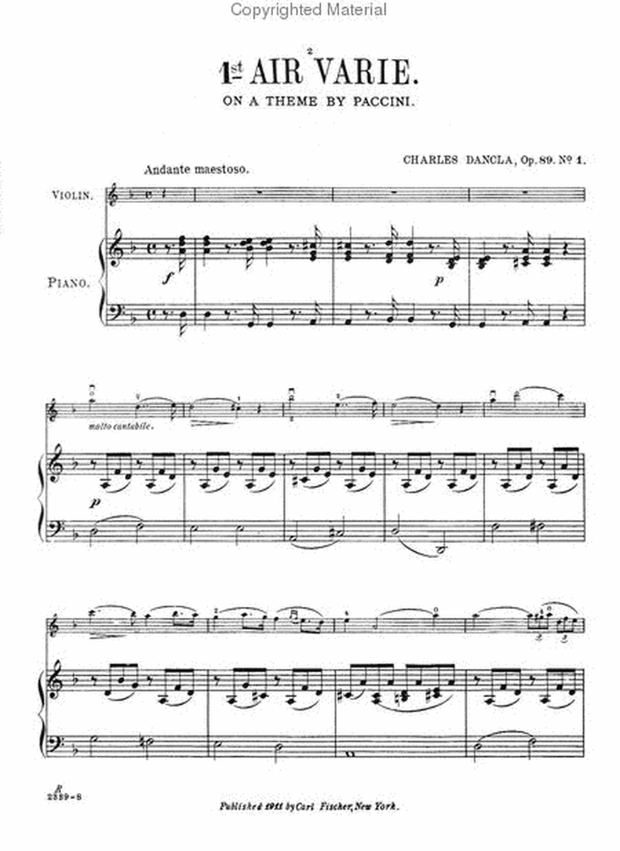 Six Airs Varies, Op. 89