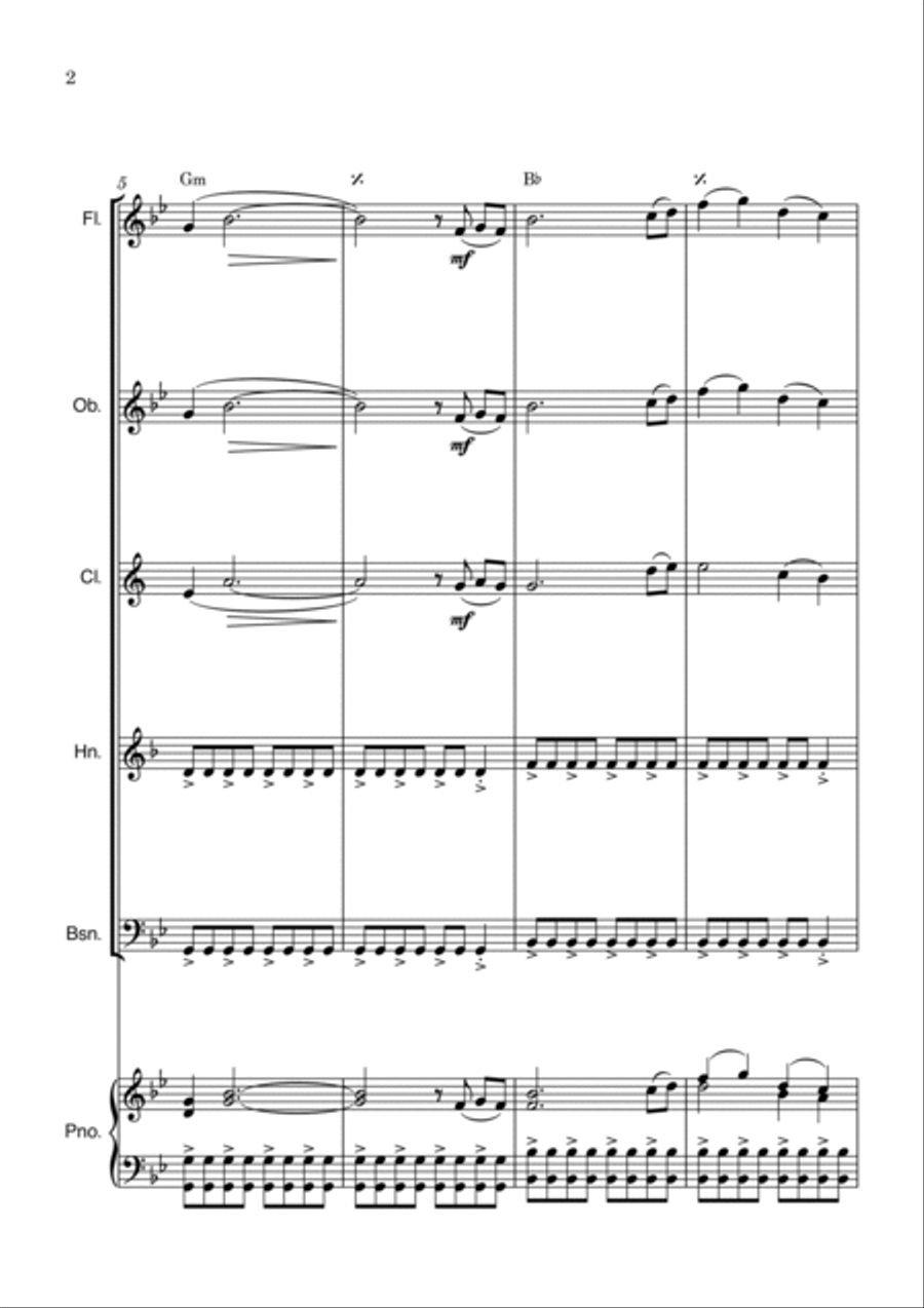 Bridgerton Main Title Woodwind Quintet scores gallery preview page 2