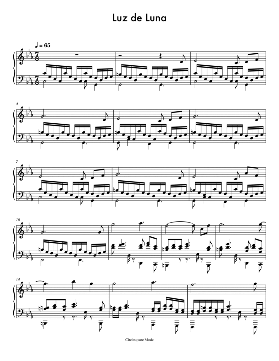 Luz de Luna Piano Solo Digital Sheet Music Sheet Music Plus