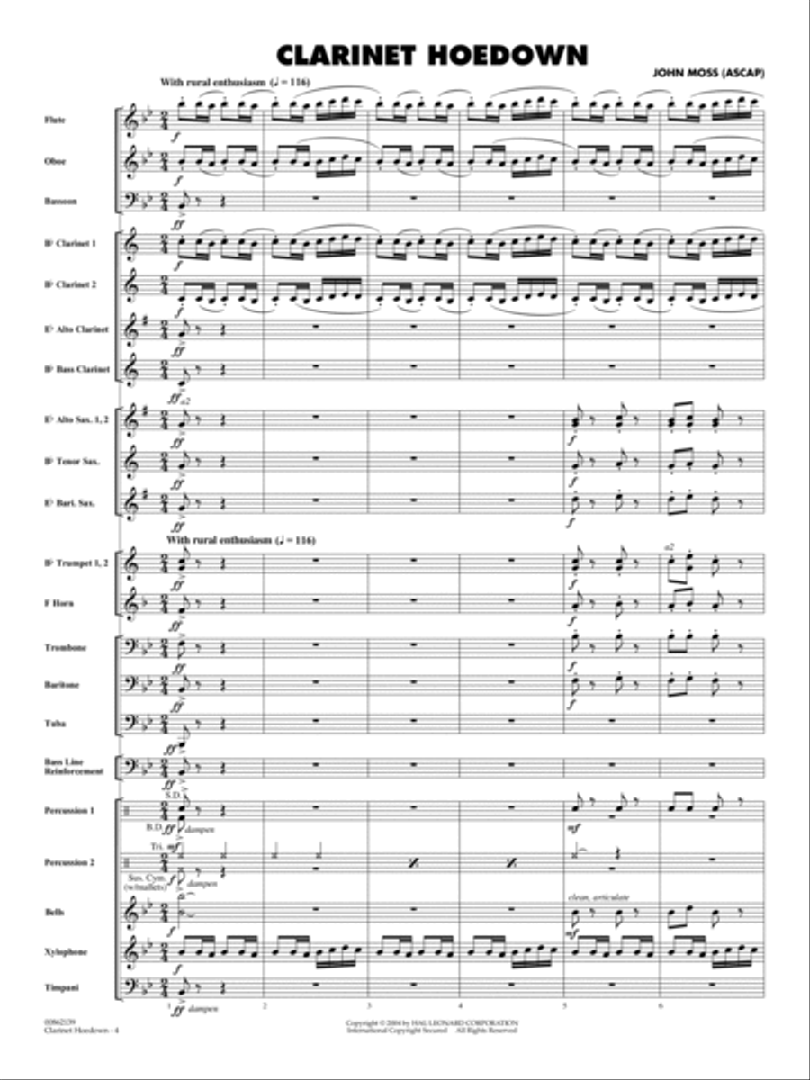 Clarinet Hoedown - Conductor Score (Full Score) Concert Band scores gallery preview page 3