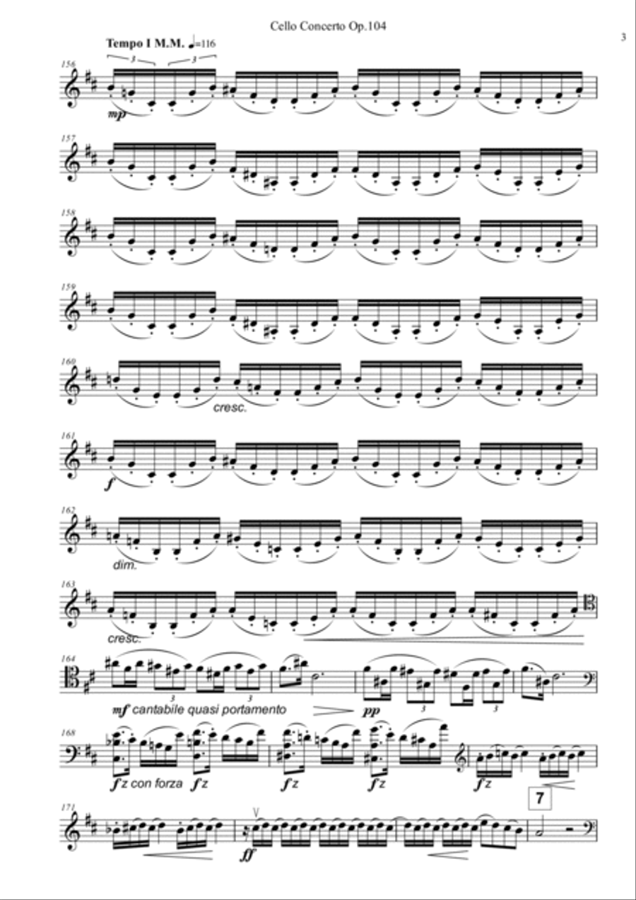 A. Dvorak : Cello Concerto Op.104 Cello Solo scores gallery preview page 3