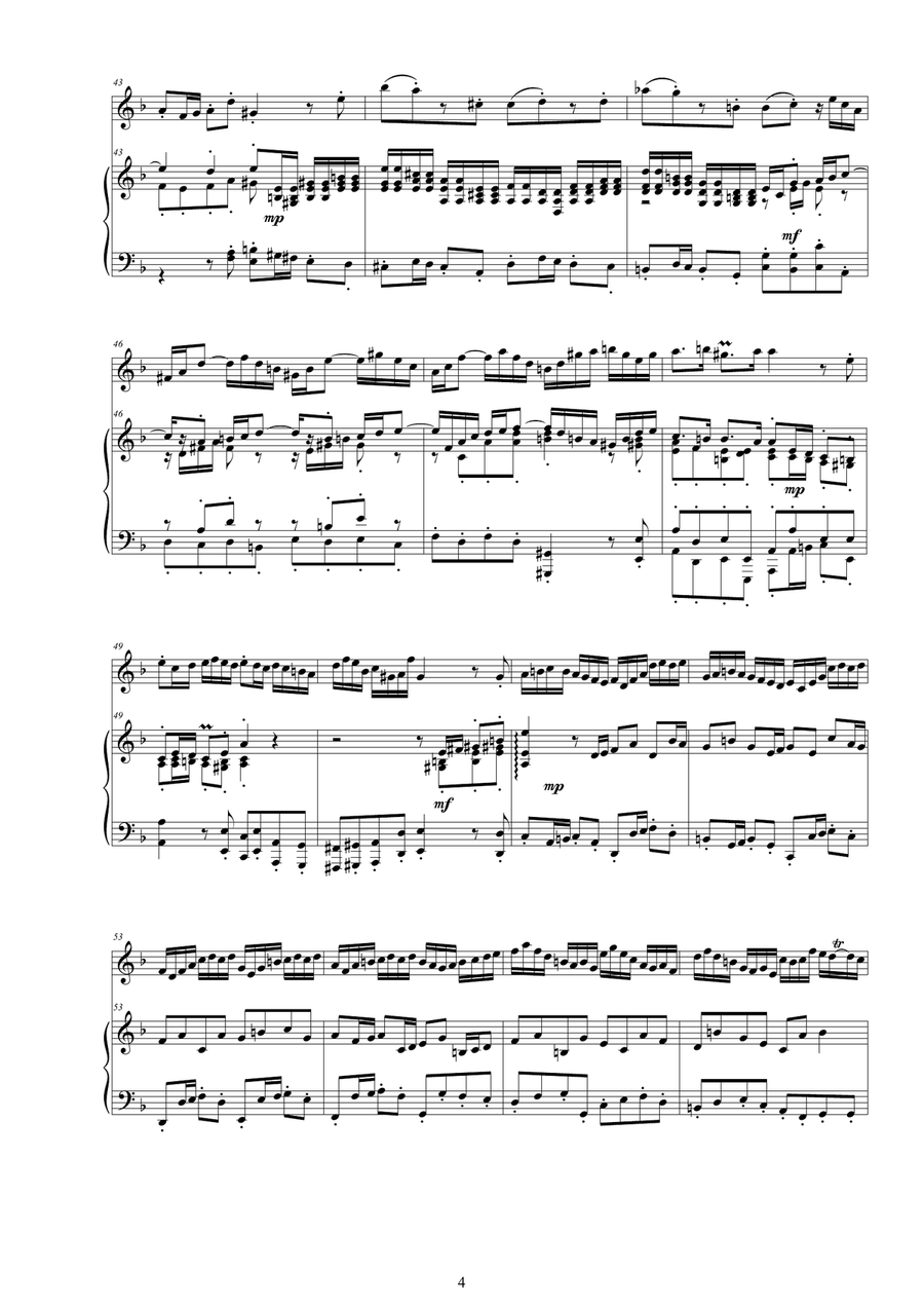 Bach - Oboe Concerto in D minor BWV 1059 for Oboe and Piano - Score and Part Piano scores gallery preview page 4