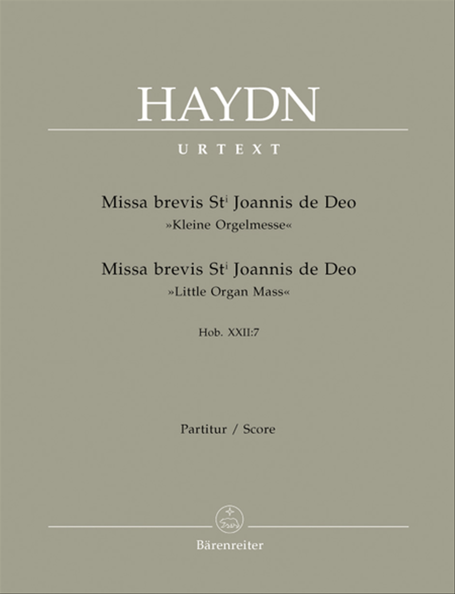 Missa brevis Sancti Joannis de Deo Hob.XXII:7 'Little Organ Mass' 4-Part scores gallery preview page 1
