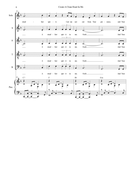Create A Clean Heart In Me (Solo with SATB) image number null