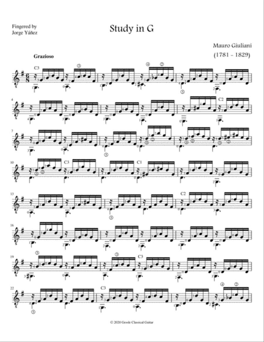 Giuliani online classical guitar