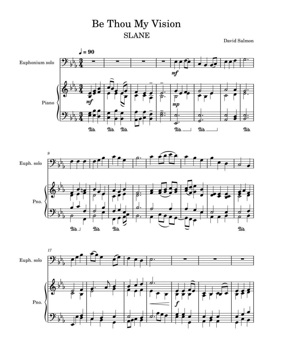 Be Thou My Vision Euphonium scores gallery preview page 1