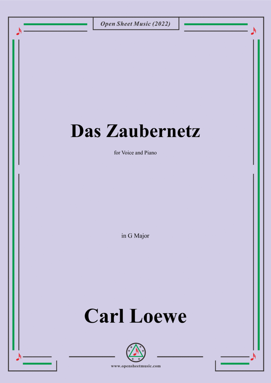 Loewe-Das Zaubernetz,in G Major,for Voice and Piano Voice Solo scores gallery preview page 1