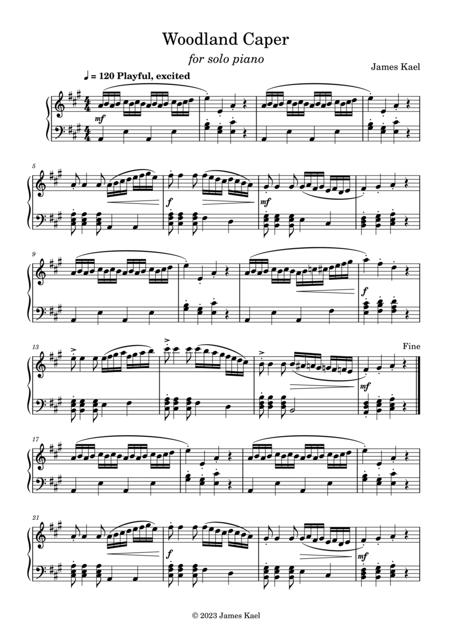 Woodland Caper Woodland Caper Piano Solo scores gallery preview page 1