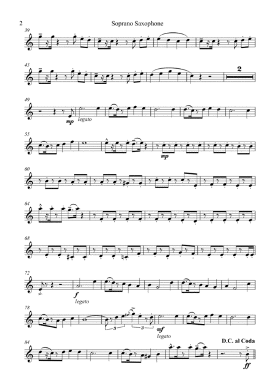 Five-note Disco! (Saxophone Quartet / Quintet) - Set of Parts [x4 / 5] Saxophone Quartet scores gallery preview page 3