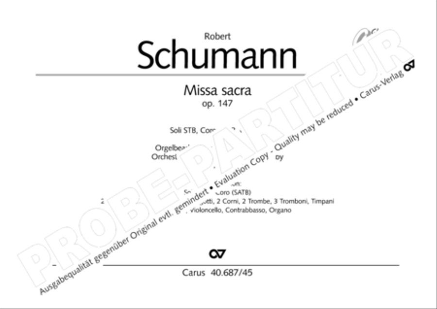Missa sacra C Minor 4-Part scores gallery preview page 2