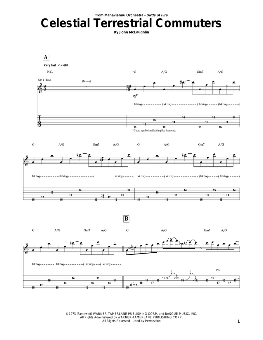 Celestial Terrestrial Commuters Acoustic Guitar scores gallery preview page 1