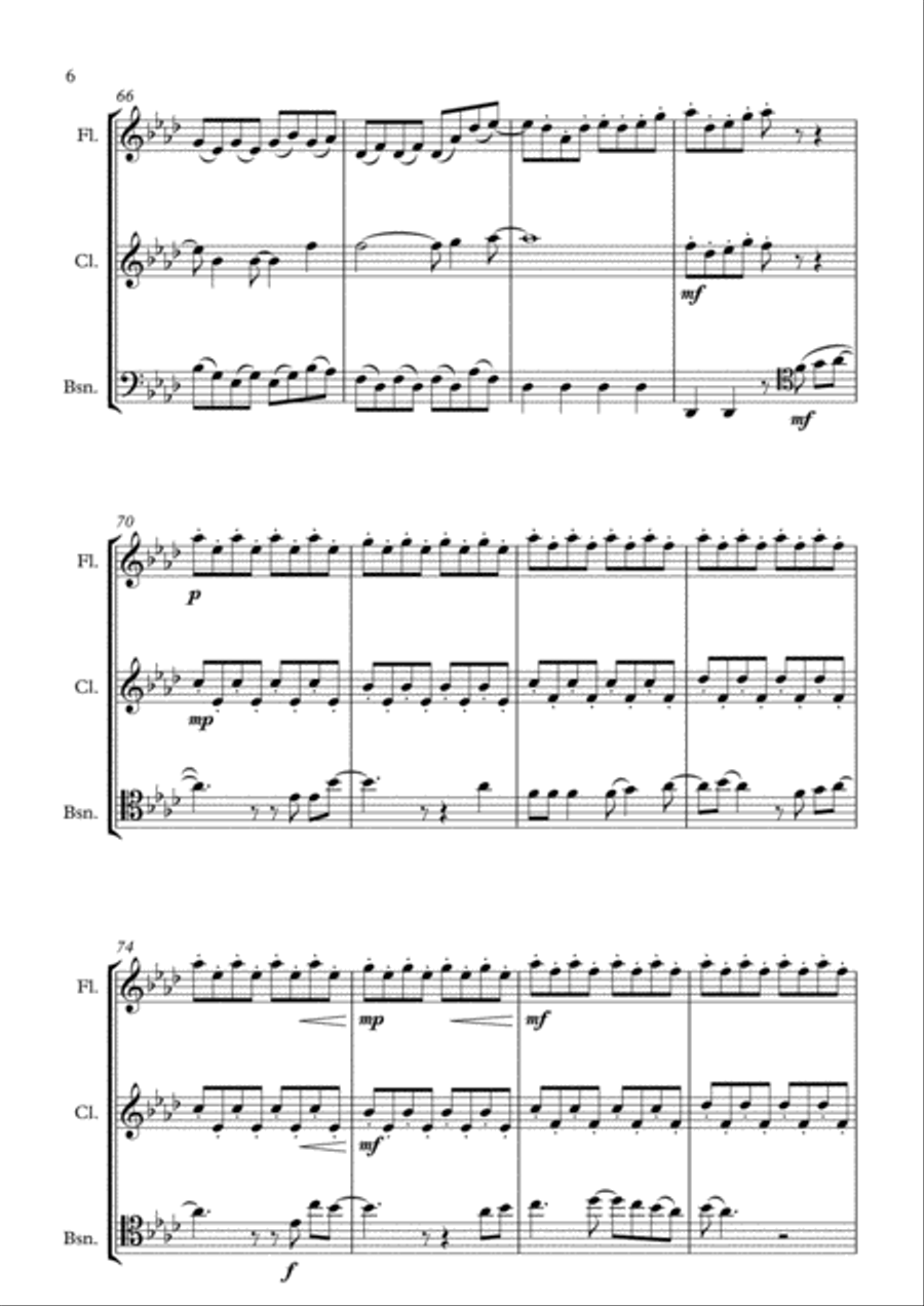 Let It Go (from Frozen) Woodwind Trio scores gallery preview page 6