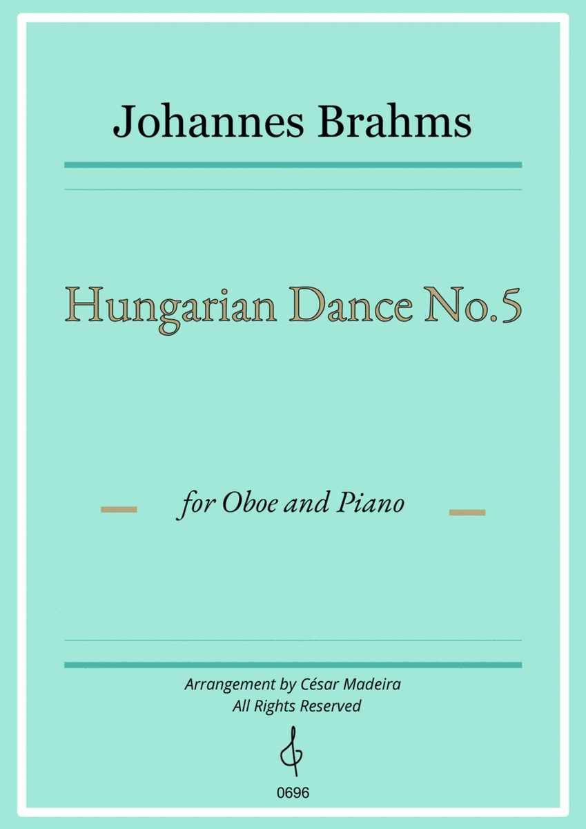 Hungarian Dance No.5 by Brahms - Oboe and Piano (Full Score) image number null