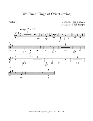 We Three Kings of Orient Swing (String Orchestra) Violin III part (optional)